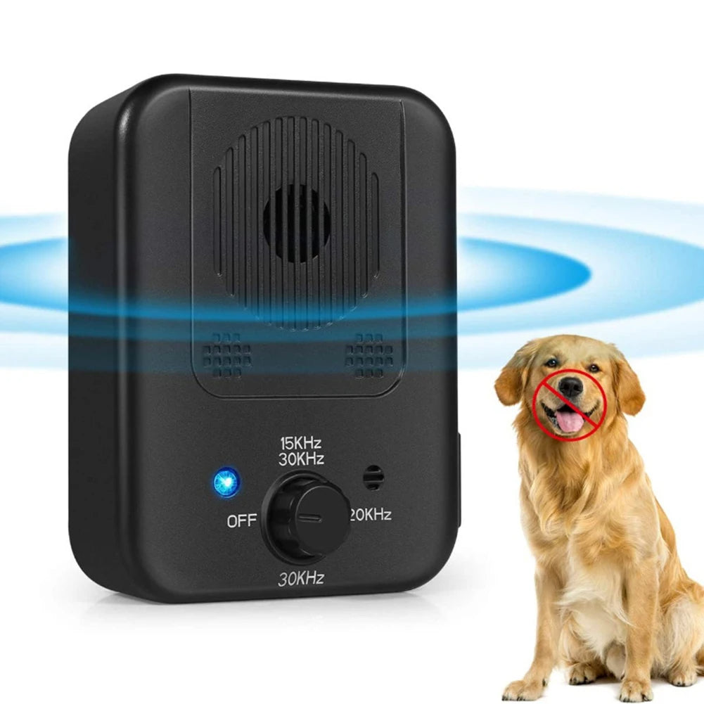 Dog Anti Barking Device in action with a small dog, training to reduce excessive barking.