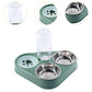 Details of 3 in 1 pet feeder including water bottle and stainless steel bowl