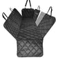 Back seat dog cover with raised side walls and quilted waterproof surface, designed to protect seats from dog movement and scratches.