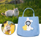 Stylish Bee Cat Carrier Bag in blue with a cute bunny design, perfect for carrying your cat outdoors.