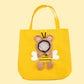 Yellow cotton pet carrier bag with bee design, breathable sling tote for small dogs and cats