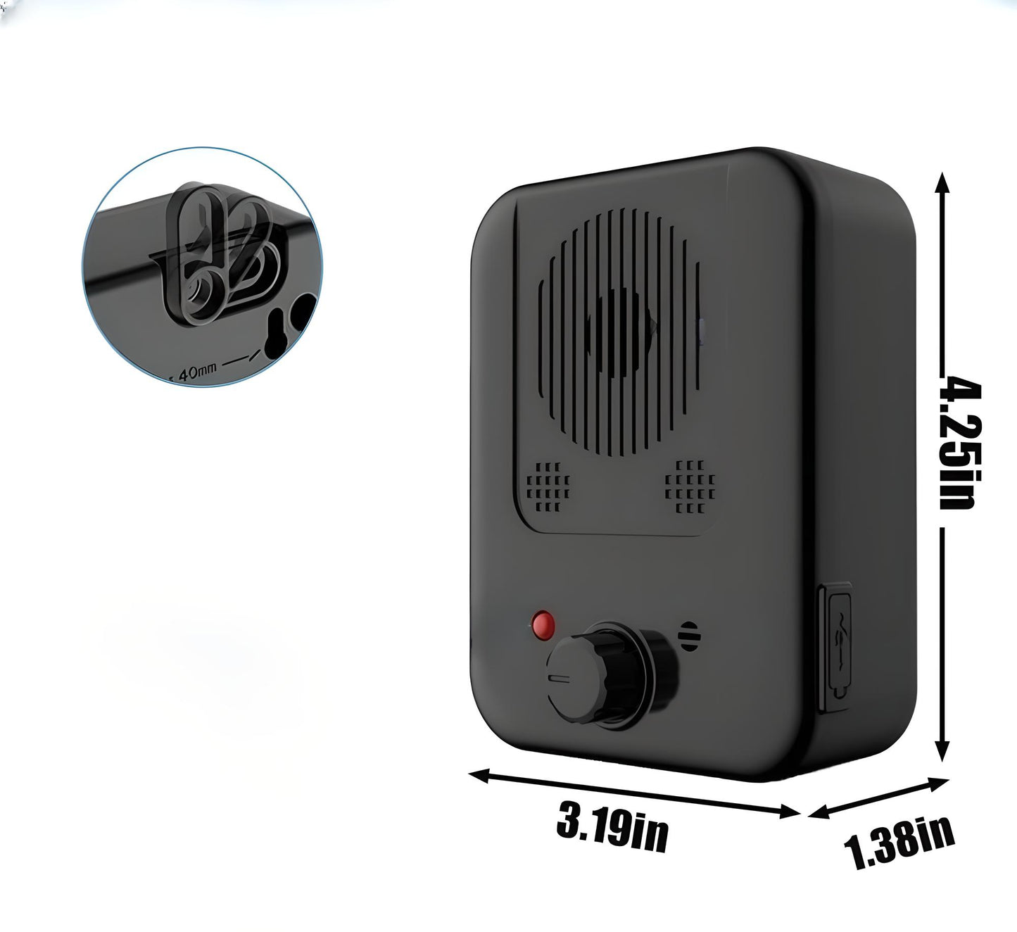 Compact Ultrasonic Anti-Barking Device with Size Dimensions