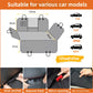 Dog car seat cover size diagram showing 137 × 147 cm dimensions, side flap measurements, and compatibility with cars, SUVs, jeeps, and MPVs.