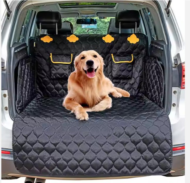 Waterproof dog seat cover providing full backseat coverage for ultimate protection.