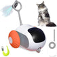 Smart interactive cat toy car featuring a remote control for engaging play.
