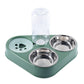 Compact 3-in-1 pet feeder designed for cats and small dogs with food and water compartments.
