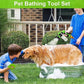 Pet bathing tool set with soap dispenser nozzle and hose attachment