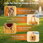 Canvas pet carrier with breathable opening and drawstring closure