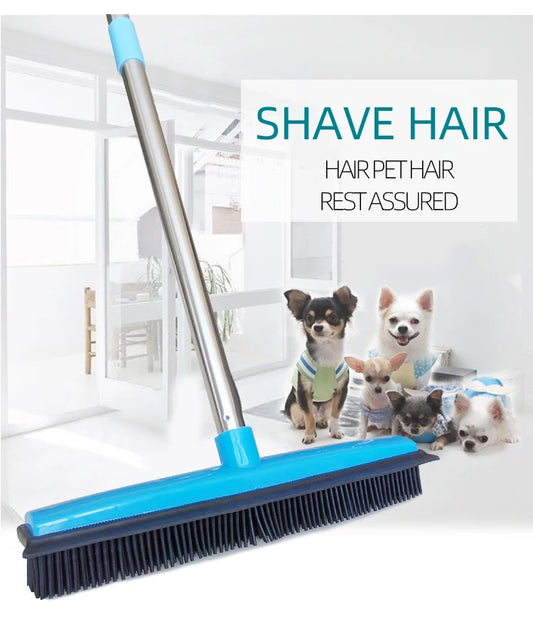pet hair removal mop with rubber bristles, designed to clean floors and remove pet fur efficiently.