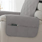 Quilted waterproof recliner slipcover with side utility pocket for remote control and magazines