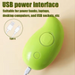 Robypety lime green portable ultrasonic device for pets with USB Type-C power interface.