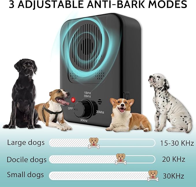 Ultrasonic Anti-Barking Device with 3 Adjustable Bark Control Modes