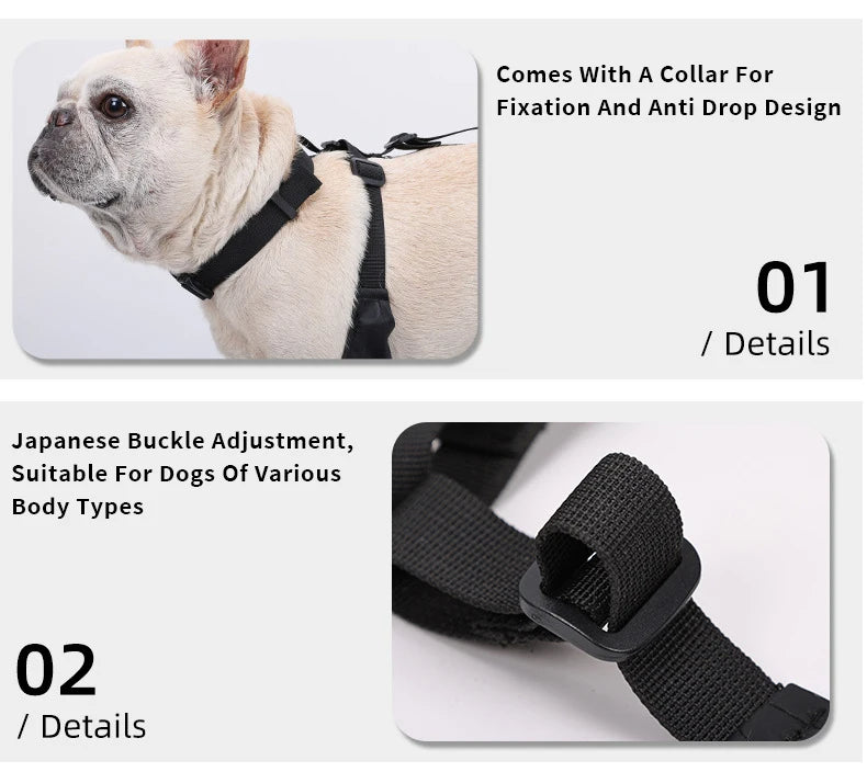 Adjustable dog boots showing built-in collar fixation and Japanese buckle adjustment to prevent slipping