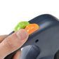 Control buttons on reflective dual dog leash handle close-up