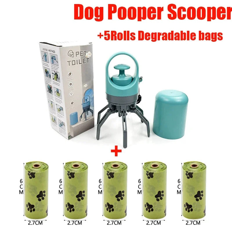 Portable pet poop scooper with a durable carabiner clip