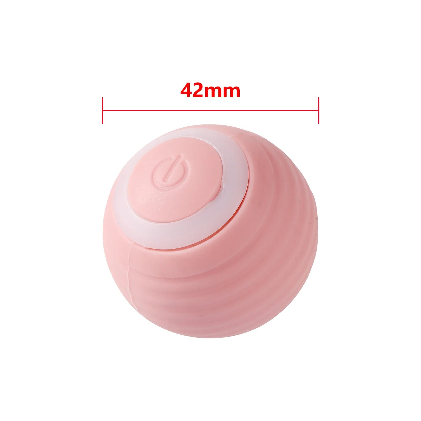 Pink automatic rolling cat ball toy by RobyPet measuring 42 mm, suitable for indoor cat play