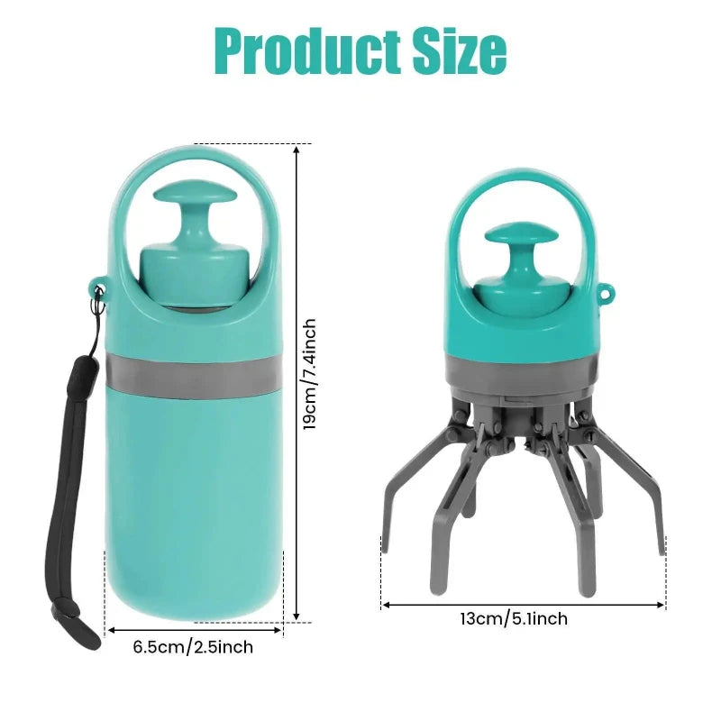 Portable pet poop scooper with built-in bag dispenser